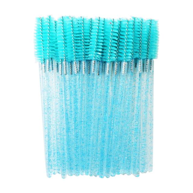 QSTY eyelash brush makeup brushes 50pcs individual disposable mascara applicator comb wand lash makeup brushes tools 6colors AExp