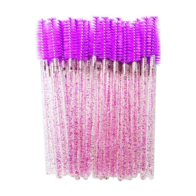 QSTY eyelash brush makeup brushes 50pcs individual disposable mascara applicator comb wand lash makeup brushes tools 6colors AExp