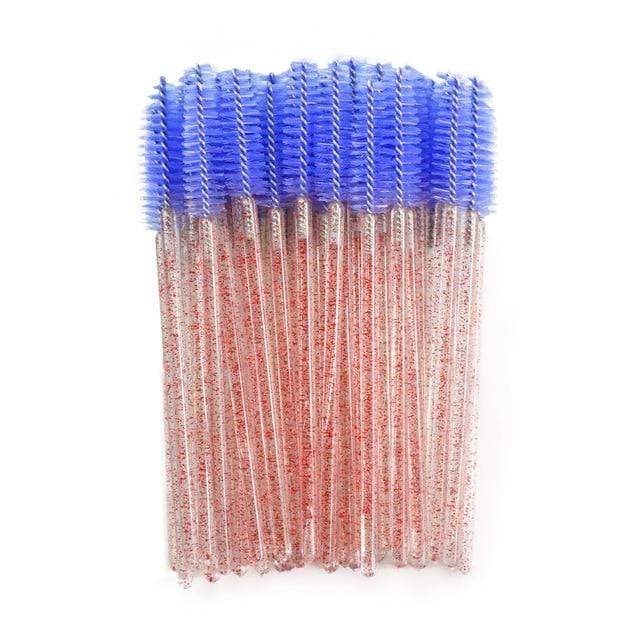 QSTY eyelash brush makeup brushes 50pcs individual disposable mascara applicator comb wand lash makeup brushes tools 6colors AExp