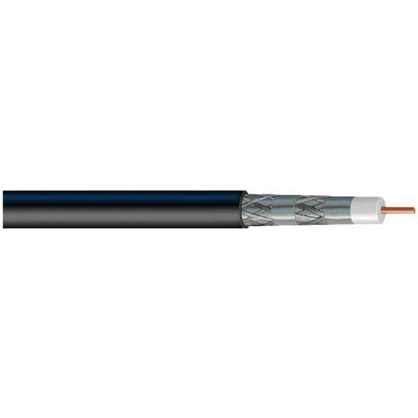 Quad-Shield RG6 Solid Copper Coaxial Cable, 1,000ft (Black)-Cables, Connectors & Accessories-JadeMoghul Inc.