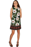 Queen of Flowers Adele Green Printed Shift Dress - Women-Queen of Flowers-XS-Green/White-JadeMoghul Inc.