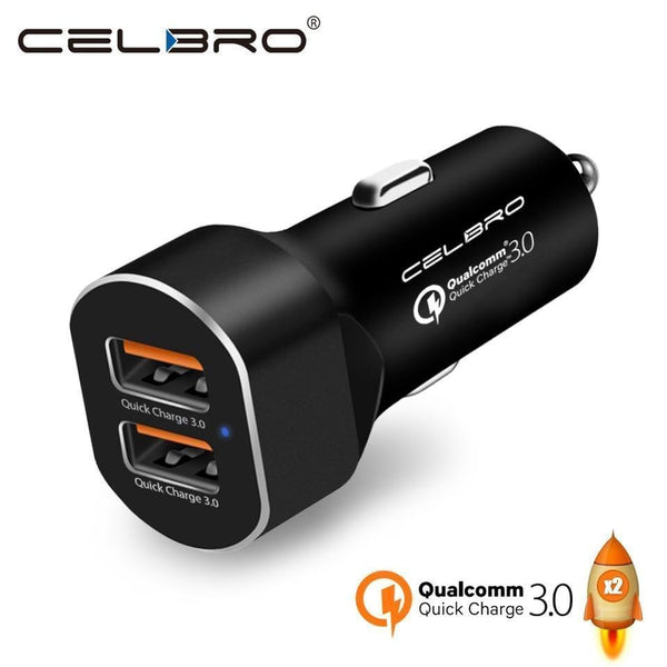 Quick Charge 3.0 Car Charger For Mobile Phone Dual Usb Car-Charger Qualcomm Qc 3.0 2.0 Fast Charging Adapter 2 ports Usb Charger JadeMoghul Inc. 
