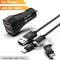 Quick Charge 3.0 Car Charger For Mobile Phone Dual Usb Car-Charger Qualcomm Qc 3.0 2.0 Fast Charging Adapter 2 ports Usb Charger-1 charger 1 cable-JadeMoghul Inc.