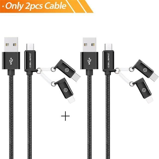Quick Charge 3.0 Car Charger For Mobile Phone Dual Usb Car-Charger Qualcomm Qc 3.0 2.0 Fast Charging Adapter 2 ports Usb Charger-Only 2 cables-JadeMoghul Inc.