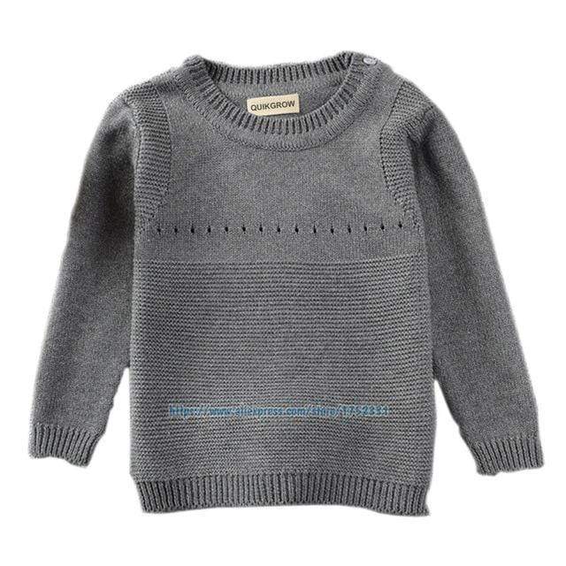 QUIKGROW Cute White & Charcoal Cartoon Rabbit Long Sleeve Baby Pullover Knitted Sweater Infant Girl Boy Ribbed Warm Tops YM09MY AExp
