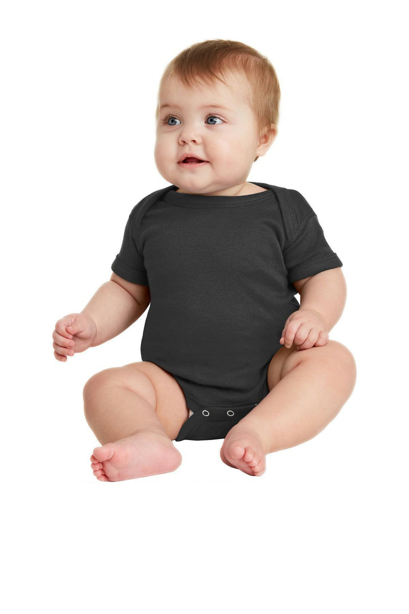 Rabbit Skinsnfant Short Sleeve Baby Rib Bodysuit. RS4400-Youth-Black-24M-JadeMoghul Inc.