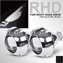 RACBOX 2Pcs 2.5 Inch Universal Bi xenon HID Projector Lens Silver Black Shroud H1 Xenon LED Bulb H4 H7 Motorcycle Car Headlight JadeMoghul Inc. 
