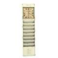 Racks Metal Rack - 59.45" x 3.54" x 14.17" White, Vintage - Newspaper & Magazine Rack With Clock HomeRoots
