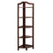 Transitional Style Wooden Open Frame Ladder Shelf with Five Shelves, Espresso Brown