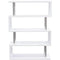 Wooden Four Tier Shelving Unit with Stainless Steel Metal Supports, White and Silver