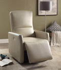 Raff Recliner (Power Motion), Beige Leather-Aire-Recliner Chairs-Beige-Leather-Aire Ply Foam Metal Reclining Mechanism-JadeMoghul Inc.