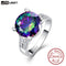 Rainbow Topaz Engagement Wedding Ring Set 925 Sterling Silver Rings For Women Band Wedding Rings Promise Ring Bridal Jewelry-6-925 Silver Ring-JadeMoghul Inc.