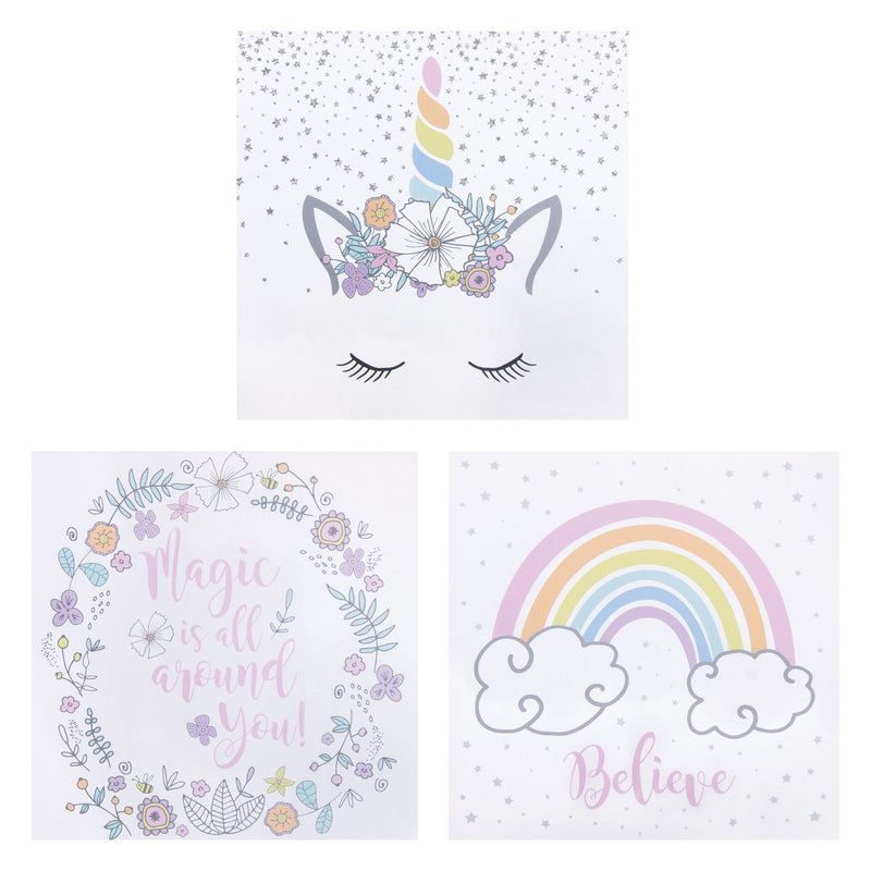 Rainbow Unicorns Canvas Wall Art 3 Pack-DCR-WA-JadeMoghul Inc.