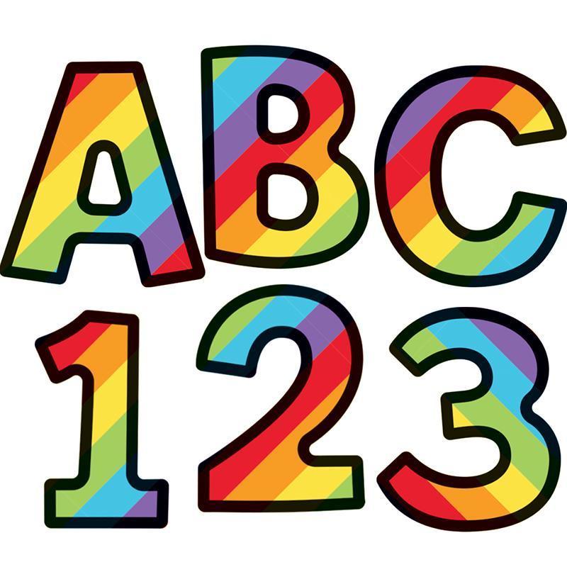 RAINBOX STRIPE 4IN EZ LETTER-Learning Materials-JadeMoghul Inc.