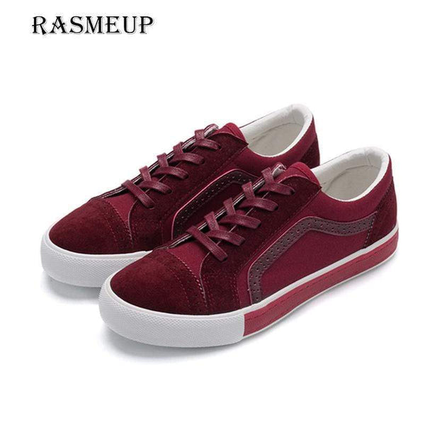 RASMEUP Brand Women's Canvas Flat Shoes Fashion New Lace Up Women Sneaker Woman Casual Comfortable Flats Footwear Tenis Feminino JadeMoghul Inc. 