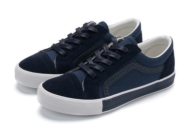 RASMEUP Brand Women's Canvas Flat Shoes Fashion New Lace Up Women Sneaker Woman Casual Comfortable Flats Footwear Tenis Feminino-Blue-4-JadeMoghul Inc.