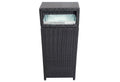 Rattan and Aluminum Outdoor Trash Can Black-Outdoor Trash Cans-Black-Aluminum Rattan and Fabric-JadeMoghul Inc.