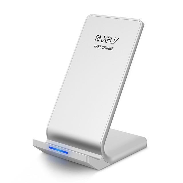 RAXFLY Wireless Charger For iPhone XS Max XR XS X 8 Plus Samsung Galaxy S9 S8 Plus Note 8 9 Fast Qi Charger Wireless Cellphone-White Model 1-JadeMoghul Inc.