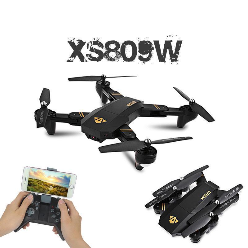 RC Dron Visuo XS809W XS809HW Mini Foldable Selfie Drone with Wifi FPV 0.3MP or 2MP Camera Altitude Hold Quadcopter Vs JJRC H37-30w XS809HW 1B-JadeMoghul Inc.