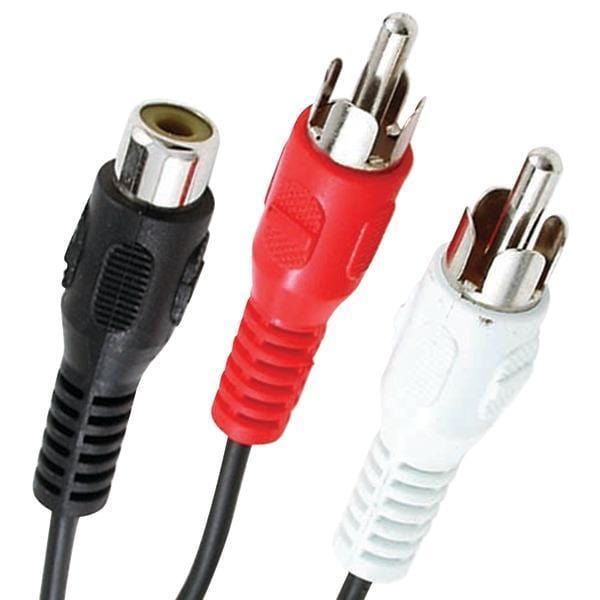 RCA Y-Adapter (2 RCA Plugs to 1 RCA Jack)-Cables, Connectors & Accessories-JadeMoghul Inc.