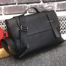 Real Leather Look Laptop Messenger Bag-Black-JadeMoghul Inc.