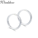 Real Sterling Silver Loop Small Earrings-14mm-JadeMoghul Inc.