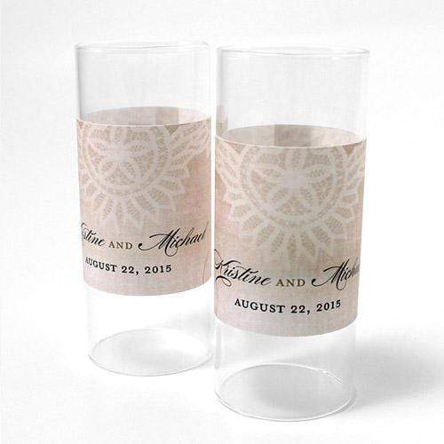 Reception Stationery Vintage Lace Mini Luminary Wrap Berry (Pack of 1) JM Weddings