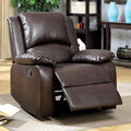 Recliner Chairs Oxford Transitional Recliner, Rustic Dark Brown Benzara