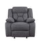 Recliner Chairs Pillow-Padded Glider Recliner With Contrast Stitching, Gray Benzara