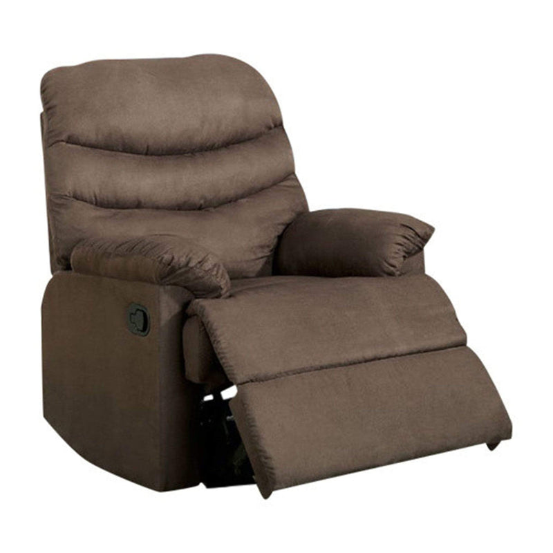 Recliner Chairs Plesant Valley Transitional Recliner Chair With Microfiber, Light Brown Benzara