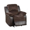 Recliner Chairs Polyurethane Rocker Recliner In Choco Suede Brown Benzara