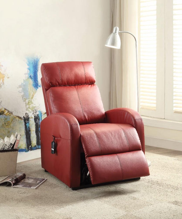 Recliner Chairs Ricardo Recliner with Power Lift, Red Benzara