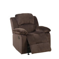 Recliner Chairs Rocker Recliner In Choco Brown Suede Fabric Benzara