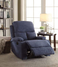 Recliner Chairs Rosia Comfy Recliner , Blue Linen Benzara