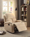 Recliner Chairs Rosia Homey Recliner , Beige Linen Benzara