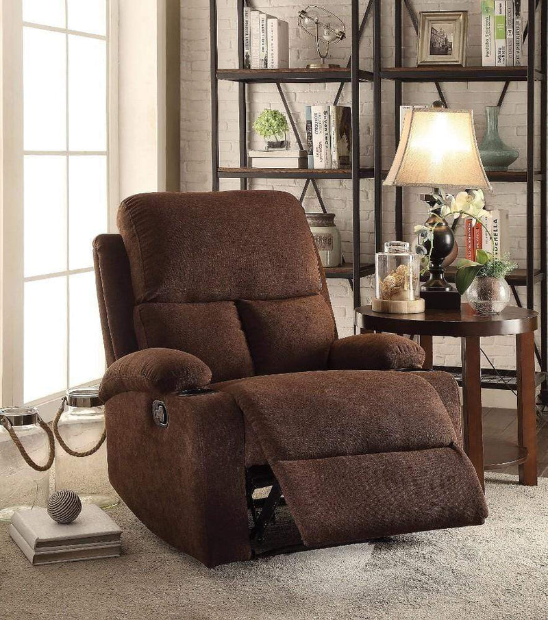 Recliner Chairs Rosia Snug Recliner , Chocolate Linen Benzara