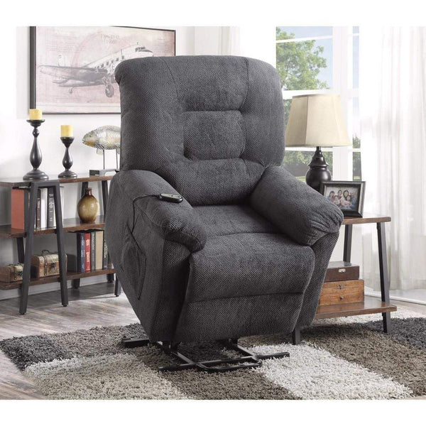 Recliner Chairs Splendid Gray Upholstery Power lift Recliner Benzara