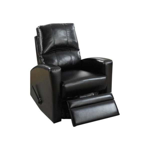 Swivel Recliner Chair In Black Faux Leather