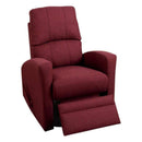 Swivel Recliner Chair In Carmine Polyfiber Fabric Red