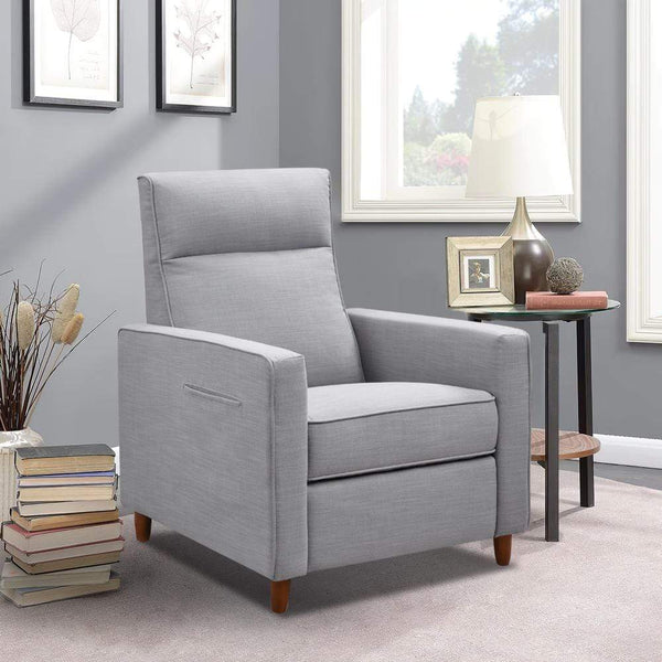 Recliners Best Recliners - 29'.52" X 34'.64" X 41'.7" Light Grey Fabric Manual Recliner HomeRoots