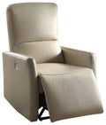 Recliners Leather Recliner - 28" X 37" X 40" Beige Leather-Aire Power Motion Recliner HomeRoots