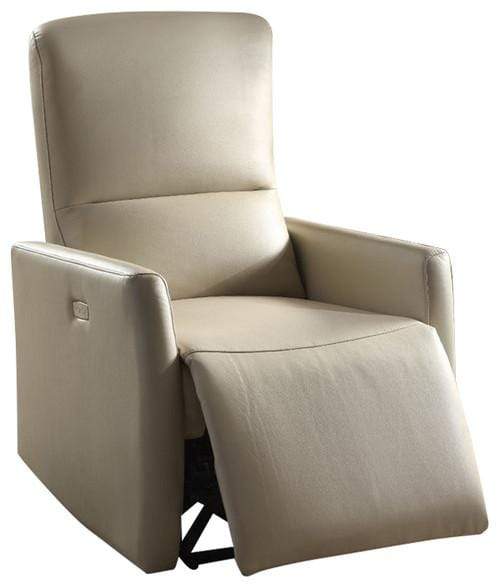 Recliners Leather Recliner - 28" X 37" X 40" Beige Leather-Aire Power Motion Recliner HomeRoots