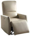 Recliners Leather Recliner - 28" X 37" X 40" Beige Leather-Aire Power Motion Recliner HomeRoots