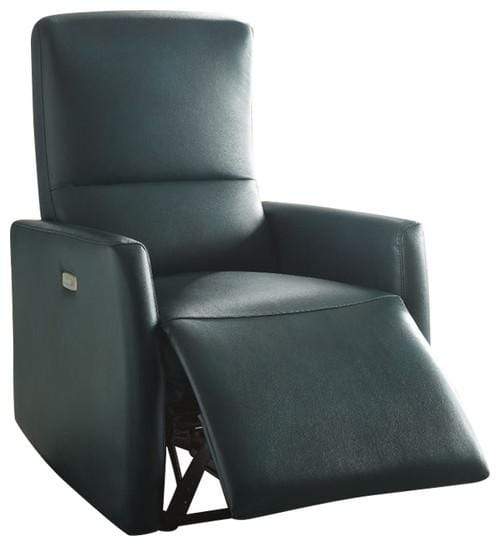 Recliners Leather Recliner - 28" X 37" X 40" Blue Leather-Aire Power Motion Recliner HomeRoots