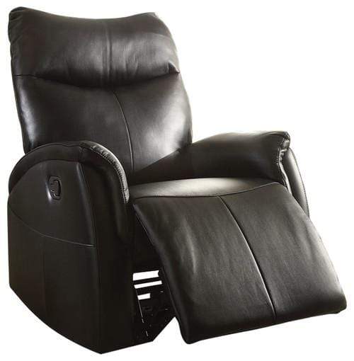 Recliners Leather Recliner - 30" X 36" X 41" Black Leather-Aire Motion Recliner HomeRoots
