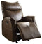 Recliners Leather Recliner - 30" X 36" X 41" Brown Leather-Aire Motion Recliner HomeRoots
