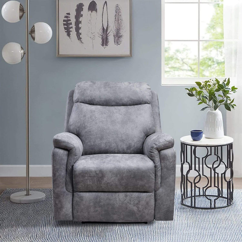 Recliners Leather Recliner - 36'.2" X 39'.37" X 41'.7" Grey Air Leather - Power Recliner with USB port HomeRoots