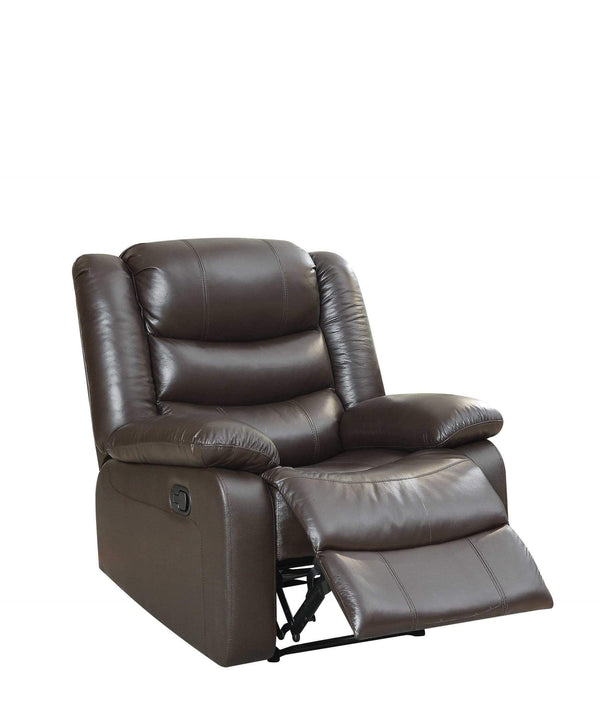 Recliners Leather Recliner - 36" X 36" X 41" Espresso Top Grain Leather Match Recliner HomeRoots
