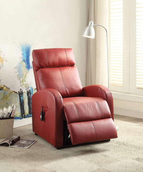 Recliners Power Recliners - 28" X 37" X 40" Red Pu Recliner With Power Lift HomeRoots