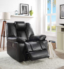 Recliners Power Recliners - 39" X 39" X 43" Black Leather-Aire Upholstery Recliner (Power Motion) HomeRoots